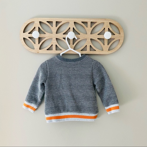 Tucker+Tate Pullover 'Chill' Sweater Gray/Orange Sz 9 Months - Picture 6 of 7